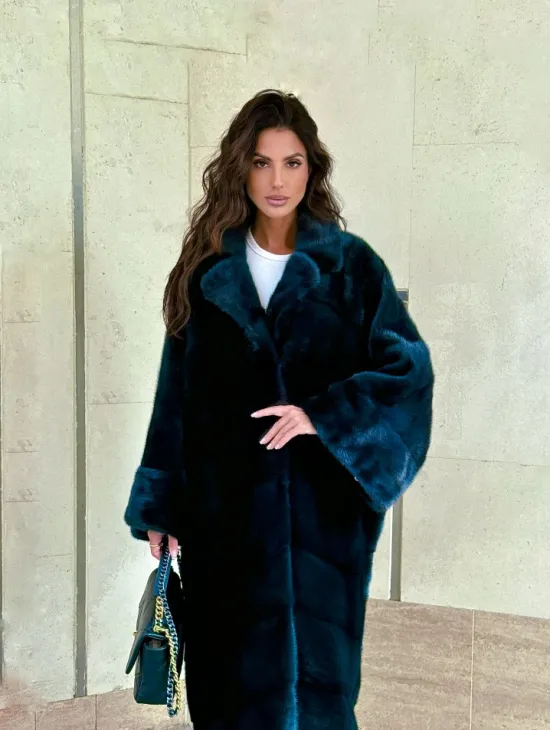 Женская шуба из меха норки в стиле «Oversize» (больших размеров) - фото 7