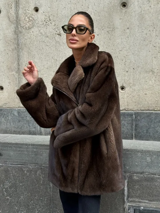 Норковая косуха из элитной скандинавской норки SAGA FURS - фото 11