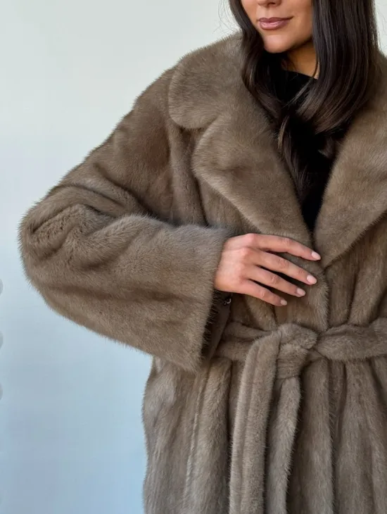 Норка пастель роспуск английский воротник - фото 3