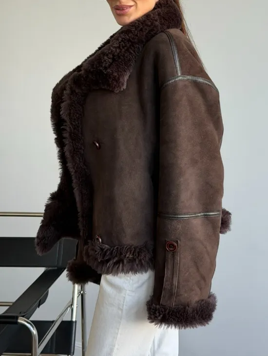 Женская двухсторонняя дубленка - фото 3